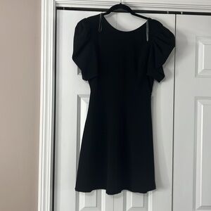 LUSH black NWT mini DRESS S skater A-line puff sleeve short sleeve